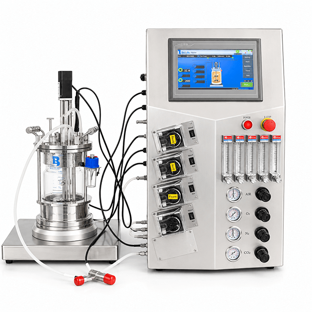 1L Mammalian Cell Culture Glass Bioreactor