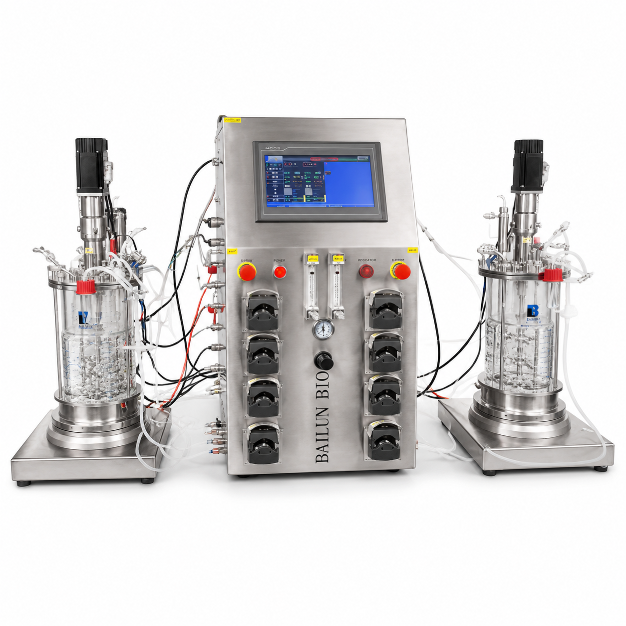 7L Lab Twin Parallel Glass Bioreactor