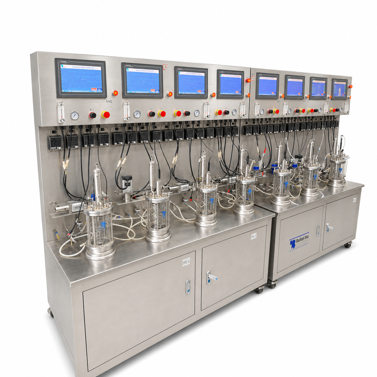 30L Glass Parallel Bioreactors Four Vessels 