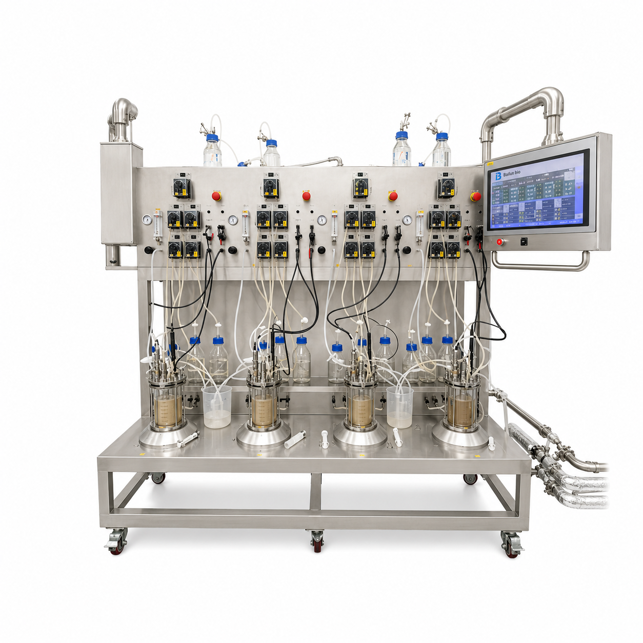 10L Glass Parallel Bioreactors Four Vessels 